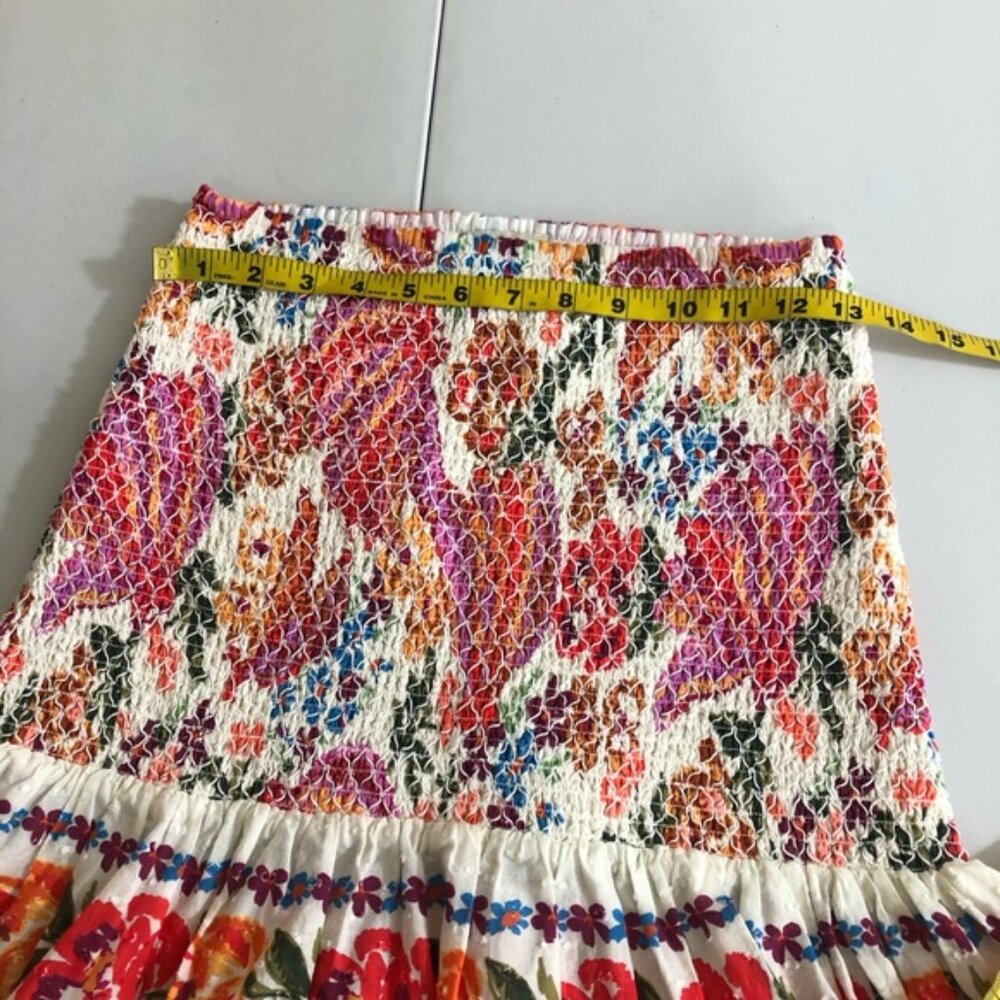 Farm Rio Spring Bananas Ruched Mini skirt size small - Picture 11 of 11
